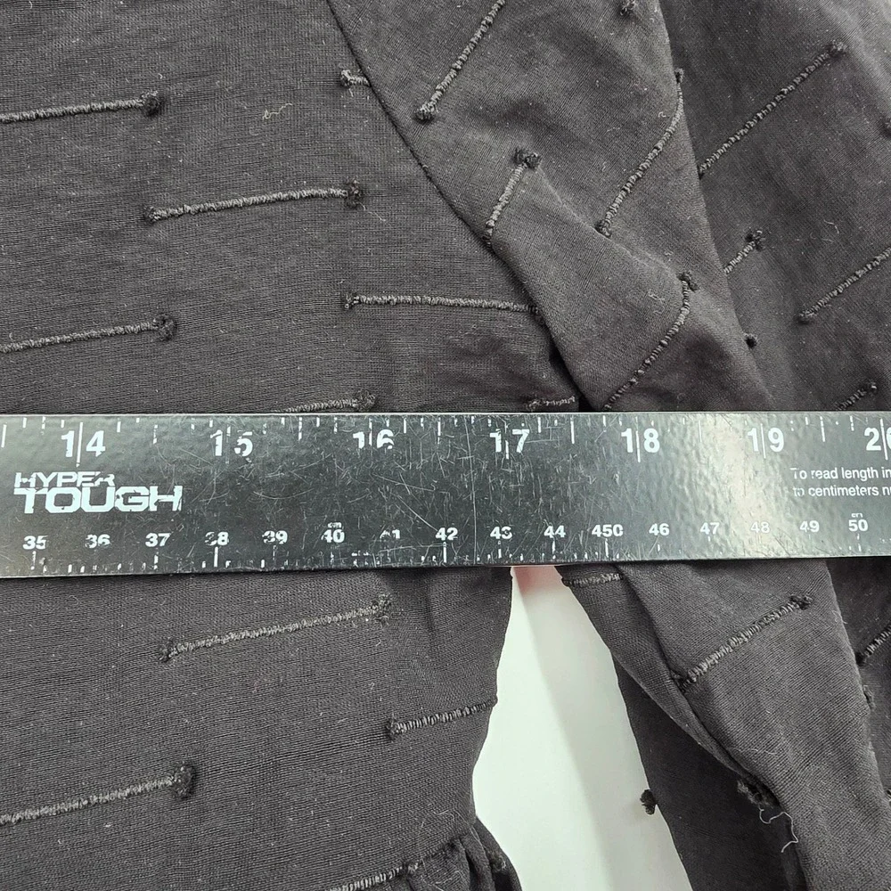 Pomander Place Black Tiered Mini Dress Long Sleeve Dobby Clip Dot Small Y19560T - Picture 10 of 11